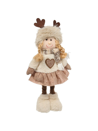 Фигурка декоративная текстиль, Девочка, 46 см, коричневая, Y4-9440