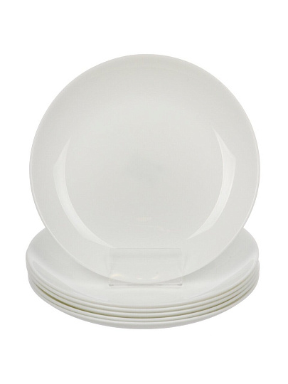 Тарелка десертная, стеклокерамика, 6 шт, 19 см, круглая, Бэль, Daniks, LQP-75