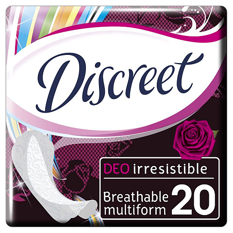 Прокладки женские Discreet, Deo Irresistible Multiform Single, 20 шт, 0001037330