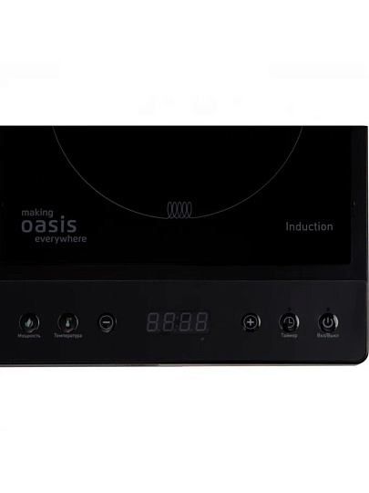 Плита индукционная Oasis, РI-DB3K, 3500 Вт, 2 конфорки, индукционная, стеклокерамика, механическая, черная