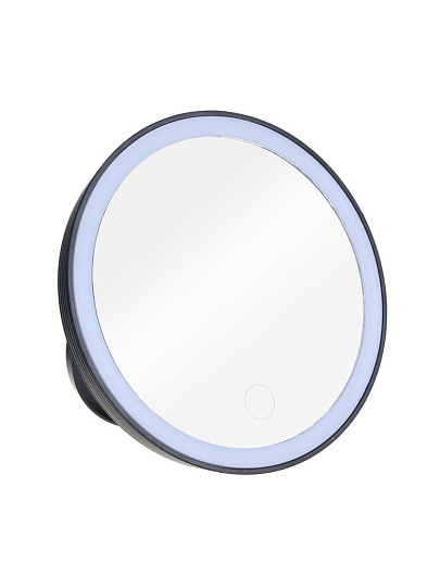 Зеркало настольное, 15 см, пластик, стекло, круглое, с LED-подсветкой, 4xAAA, USB-провод, ЮниLook, 301-256
