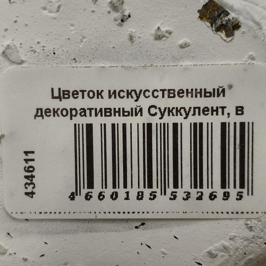 Цветок искусственный декоративный Суккулент, в кашпо, 9х9х11 см, зеленый, Y4-6918