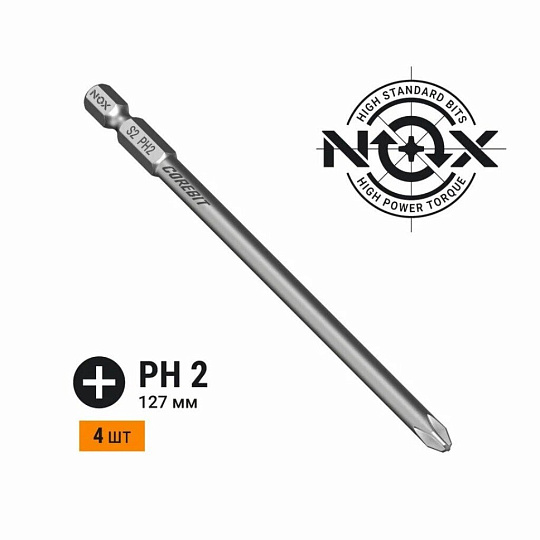 Набор бит Nox, Corebit, PH2, 127 мм, 4 шт