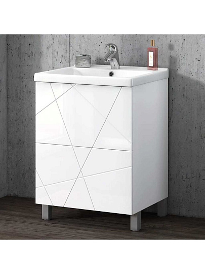 Тумба VIGO, Geometry, 50 см, 2 ящика, Фостер 50, белая, tn.GEO.FOS.50.2Y