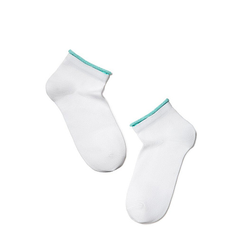 Носки для женщин, короткие, хлопок, Conte, Active, белый-бирюза, р. 23, 035, 12С-32СП