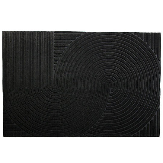 Коврик грязезащитный влаговпитывающий, 60х90 см, прямоугольный, полипропилен, резина, черный, Dzen, Blabar, 93736