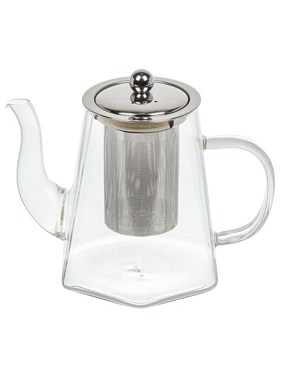 Чайник заварочный стекло, металл, 1 л, с ситечком, B050185