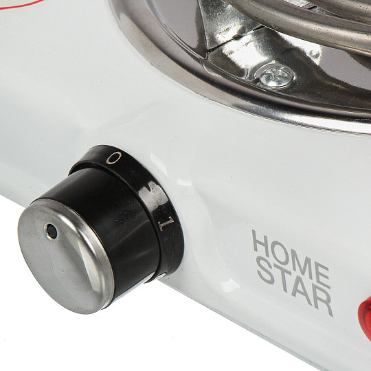 Плита электрическая Homestar, HS-1107, 1000 Вт, 1 конфорка, спираль, эмаль, механическая, переключатель поворотный, белая