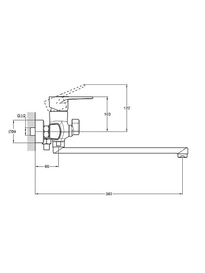 Смеситель для ванны, G.lauf, с картриджем, хром, ZDN7-A183