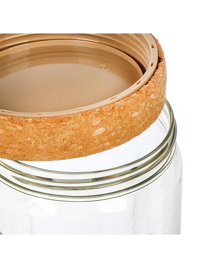 Банка для сыпучих продуктов, пластик, 1.6 л, с пробковой крышкой, Sugar&Spice, Rosemary, SE105910996