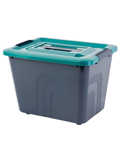 Ящик для хранения, 18 л, 38.1х29х27.3 см, с крышкой, с вкладышем, вулканический базальт, Bergen, Fjord, PT655511026