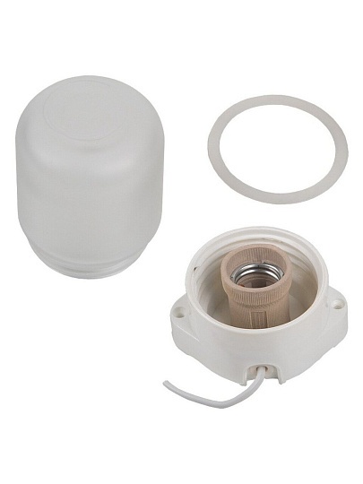 Светильник для бани, General Lighting Systems, GCF-SNP-60-E27-IP65-W,4377, 60 Вт, E27, на 1 лампочку, IP65, НПБ-400, КСС-002, 230В, пластик, белый, 437783