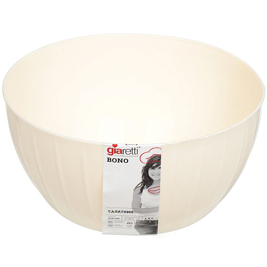 Салатник пластик, круглый, 21.9 см, 2.8 л, Bono, Giaretti, GR1863, в ассортименте