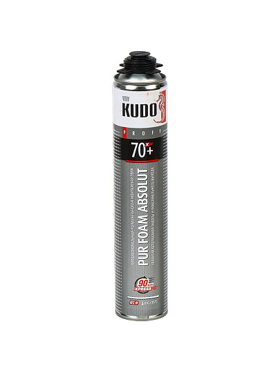 Пена монтажная KUDO, Proff Absolut Xpress 70+, профессиональная, 70 л, 1 л, летняя, KUPP10SX70+