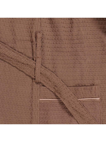 Халат унисекс, вафельный, 100% хлопок, кофейный, XL-XXL, 52-54, Barkas, AI-0106012