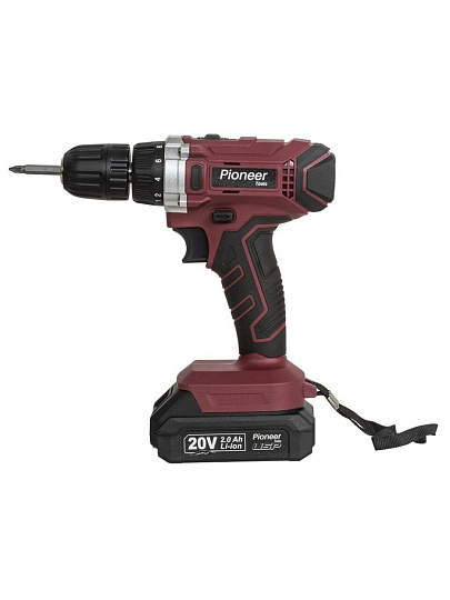 Дрель-шуруповерт аккумуляторный, Pioneer, CD-M2012C USP, 20 В, кейс, 17277