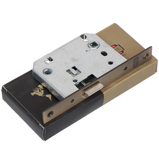 Защелка врезная, Palidore, 2070 AB, 98760259, язычок металлический, с фиксатором, сантехническая, бронза