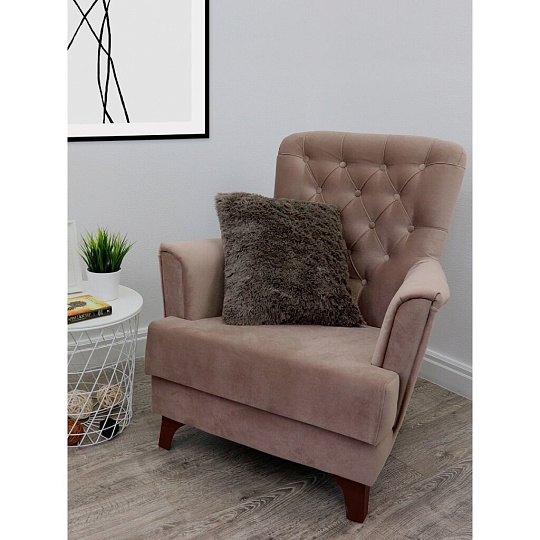 Наволочка декоративная Buenas Noches, Fn072BR2 ДВ 18-1017, искусственный мех, 100% полиэстер, 48х48 см, коричневая, 8 294