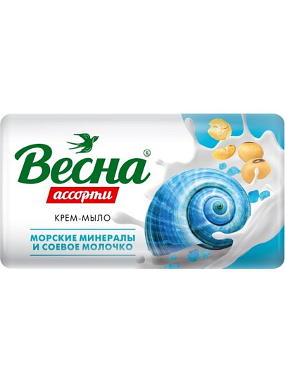 Мыло Весна, Ассорти морские минералы и соевое молочко, 90 г