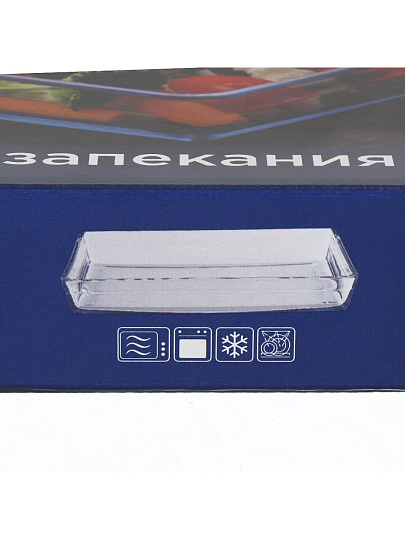 Форма для запекания стекло, 32х22х4 см, 3 л, прямоугольная, Daniks, 45324