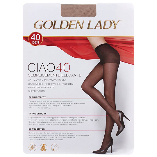 Колготки Golden Lady, Ciao, 40 DEN, р. 5, melon/бежевые, полуматовые с уплотненными шортиками