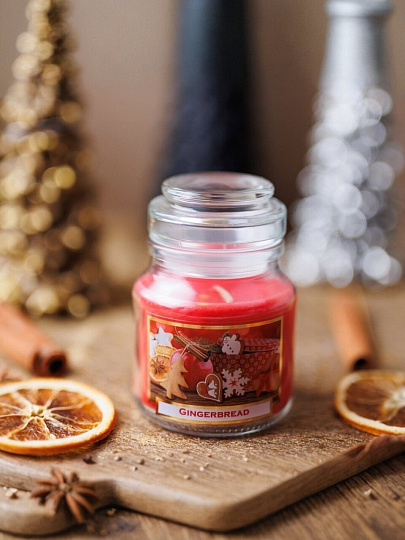Свеча ароматизированная, 10х7 см, в баночке, Bartek Candles, Имбирный пряник