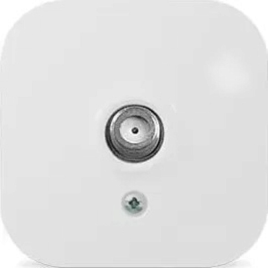 Розетка телевизионная пластик, IP20, белая, простая ОП F-разъем, Quel, Flos, 4202-0251-00105