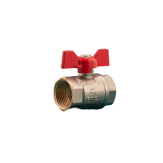 Кран для воды, 1/2", г-г, ручка-бабочка, Стандарт, РМС