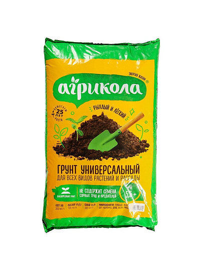 Грунт универсальный, пакет, 25 л, Агрикола