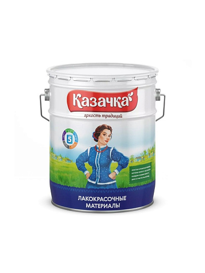 Грунт-эмаль Казачка, Пром, по ржавчине, быстросохнущая, алкидная, красно-коричневая, 20 кг