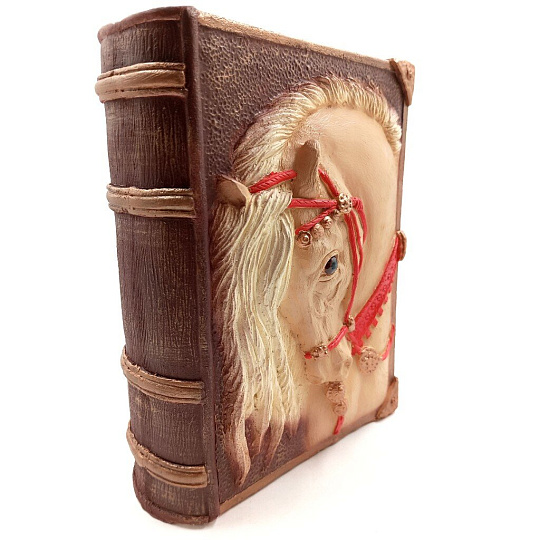 Копилка Символ Года Книга Конь, 21 см, гипс, G040-21-112K, шоколадно-бежевая