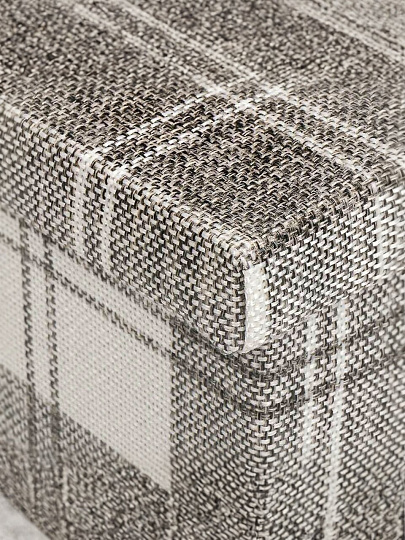 Кофр для хранения, 1 секция, с крышкой, складной, 45х30х30 см, нетканое полотно, с ручкой, с крышкой, светло-серый, Клетка, Y4-7837