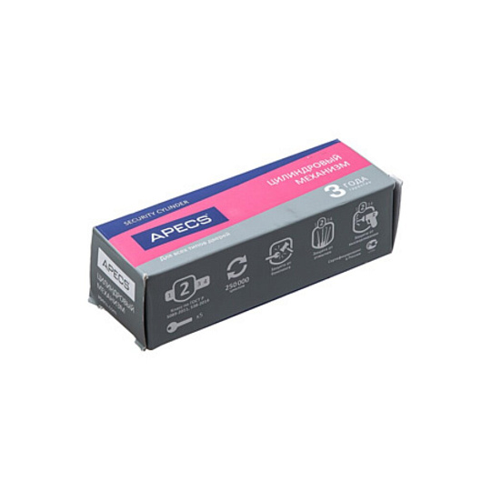 Личинка замка двери Apecs, SM-90(40/50C)-C-NI, 28622, 90 мм, с заверткой, никель