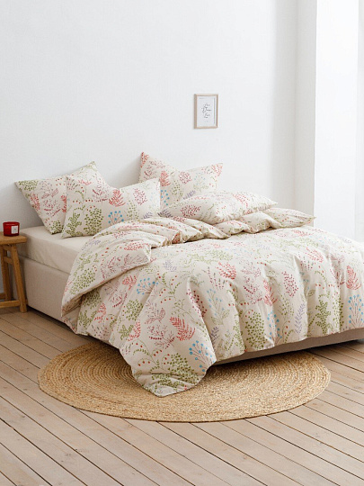 Постельное белье 1.5-спальное, простыня 145х215 см, 2 наволочки 70х70 см, пододеяльник 145х215 см, Майская ночь, бязь, Эль