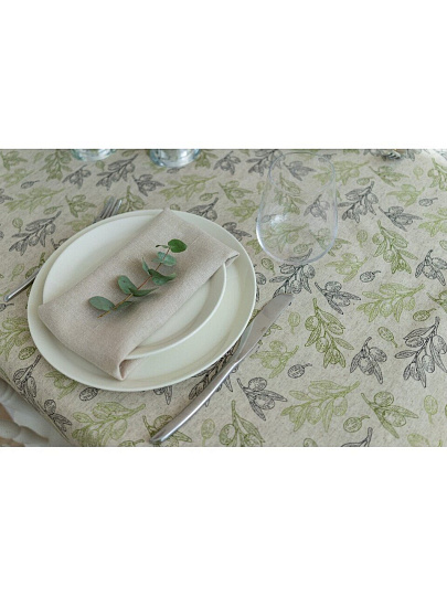 Клеенка 1.4х20 м, лён, с акриловым покрытием, Olive, 3271