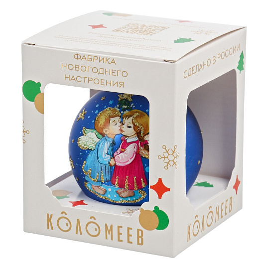 Елочный шар Ангелочек нежный 2, 8 см, стекло, КУ-80-234069