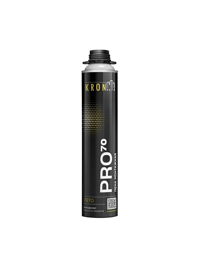Пена монтажная Kronbuild, Pro, профессиональная, 70 л, 850 мл, 950 г, летняя, FSP70