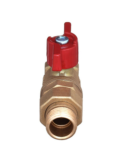 Кран для воды с американкой 3/4", прямой, ручка-бабочка, БАЗ