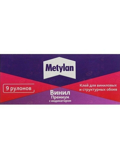 Клей для виниловых обоев, Metylan, с индикатором, 300 г, 10 рулонов, коробка, 586527