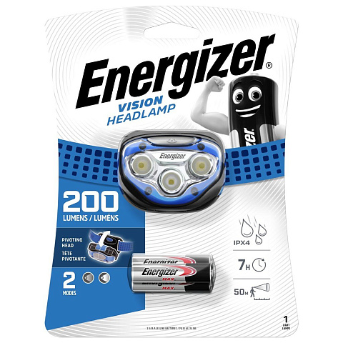 Фонарь налобный, Energizer, Headlight vis, пластик, E300280304