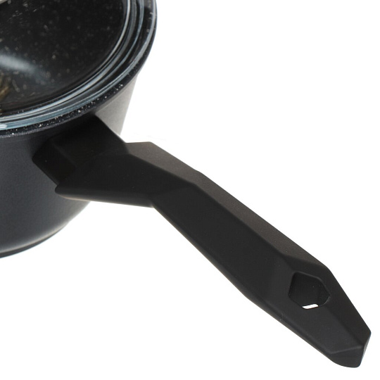 Ковш алюминий, антипригарное покрытие, 2 л, крышка стекло, индукция, Victoria, Diamond, D09 2,0G