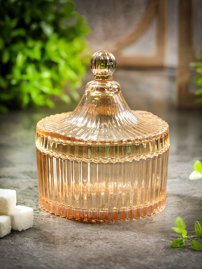 Сахарница 260 мл, стекло, 10х13 см, с крышкой, Y4-4904