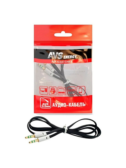 Кабель AVS, AU-61, с разъемом 3,5 jack - 3,5 jack (аудио) 1м, черный, A78398S