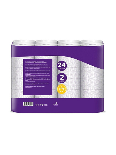 Туалетная бумага Softi Clean, 2 слоя, 24 шт, 15.31 м, с втулкой, белая