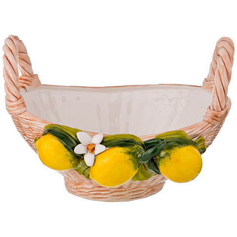 Фруктовница "корзина с лимонами" 28*26 см. высота=19 см., 335-002