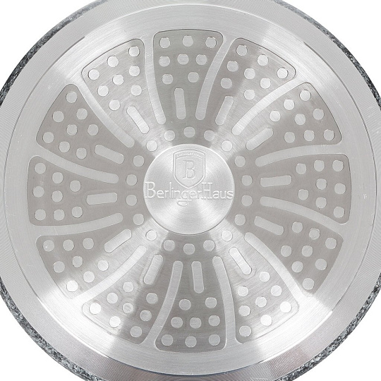 Сотейник алюминий, 28 см, антипригарное покрытие, 4.1 л, Berlinger Haus, Гранит, 1203-ВН, с крышкой, индукция