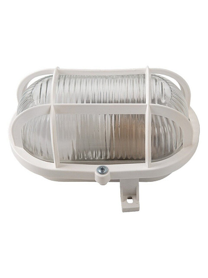 Светильник General Lighting Systems, НБП 02-60-004.03 "ЕВРО", 60 Вт, E27, на 1 лампочку, IP65, 18.6х12.6х11.2 см, с решеткой, белый, 437832