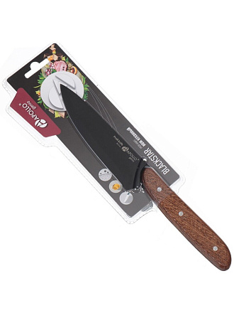 Нож кухонный Apollo, BlackStar, универсальный, нержавеющая сталь, 13 см, рукоятка дерево, BLS-02