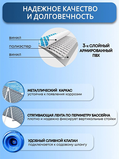 Бассейн каркасный Bestway, 366х201х66 см, Pool, 561FT, 4000 л