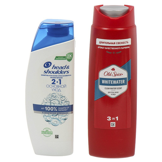 Набор подарочный для мужчин, Head & Shoulders, Основной уход 2в1, шампунь 200 мл + гель для душа Old Spice 250 мл